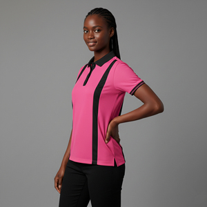 Polos de mujer al por mayor 100% algodón, logotipo bordado personalizado, transpirables, manga corta, color sólido, cómodos. - Product Image 3