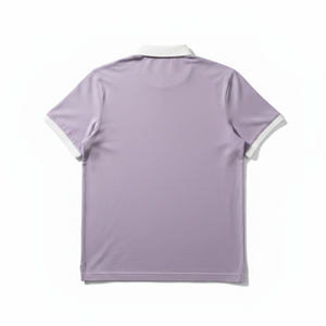 Polo à manches courtes pour homme avec col et poignets blancs, couleur unie, décontracté, respirant, en tissu Oxford de coton, coupe classique - Product Image 3