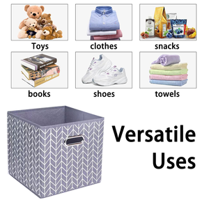 Modern Non-Woven Foldable Storage Box Dual Handle Wardrobe Organizer for Clothing Portable Living Room Furniture Dual Handles - Product Image 2