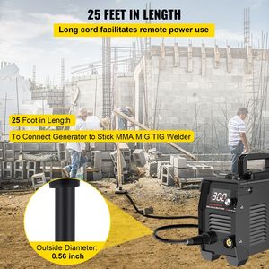 Cavo di Prolunga per Saldatrice da 25ft 30Amp per MIG/Lincoln/Plasma/Miller/TIG, Calibro 10, Spina NEMA 6-50 a 3 Poli, Grado di Protezione IP44, 20/50A - Product Image 1