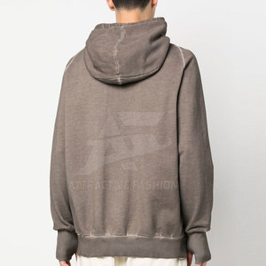 Sweat-shirts à capuche en coton mélangé délavé à l'acide de qualité supérieure, design personnalisé, avec votre propre logo, pour hommes - Product Image 2