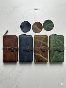 Genuine Leather Long <b>Wallet</b> RFID Blocking Large Capacity Zipper <b>Purse</b> <b>Women</b> Clutch <b>for</b> Daily Use - Product Image 2