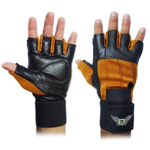Gants de fitness en cuir PU personnalisés pour hommes, demi-doigts, légers, respirants, durables, pour la musculation - Product Image 2