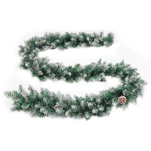 Guirnalda Navideña de PVC Verde de 9 pies con Luces LED, Decoraciones Festivas - Product Image 4