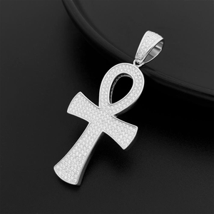 Moissanite Ankh <b>Cross</b> <b>Pendant</b> Iced Out Necklace Charm <b>Mens</b> Hip Hop Jewelry Pave <b>Cross</b> <b>Pendant</b> Luxury Bling Gifts For Him Stylish - Product Image 3