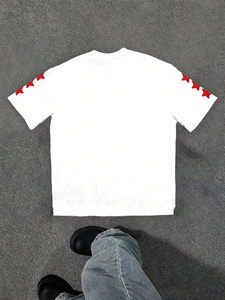 T-shirt Homme Oversize Personnalisé avec Broderie Effet Vieilli, Style Unique, Haute Qualité avec Logo Avant, Nouvelle Arrivée, Fabriqué sur Demande Client - Product Image 3