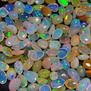 Ópalo Cabujón Natural Etíope, Gema Multicolor, Corte Cojín, Corte Pera, Calidad Súper Fina para Joyería - Product Image 3