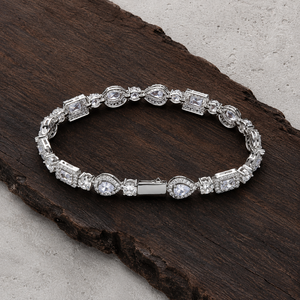 Bracelet tennis de luxe personnalisé en argent 925 et moissanite, bijoux de déclaration en grappe, fabricant OEM ODM, plaqué or/argent, vente en gros - Product Image 3