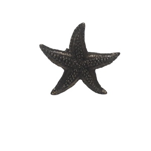 Anneau de serviette en métal éco-responsable en forme d'étoile de mer argentée, boucle porte-serviette animale marine côtière pour hôtel, mariage, restaurant, table - Product Image 1