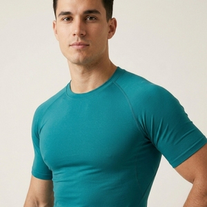2026 Latest <b>Compression</b> <b>Shirt</b> Eco Friendly <b>Mens</b> Gym Fitness Spandex/Nylon UPF50+ Short Sleeve Quick Dry Breathable Athletic - Product Image 5