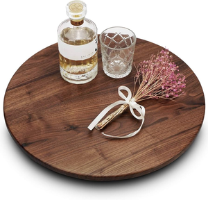 Plateau tournant de cuisine en bois, prix de gros, avec logo gravé, tailles personnalisées, Lazy Susan en bois - Product Image 4