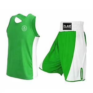 ชุดยูนิฟอร์มชกมวยสำหรับผู้ใหญ่ 2 ชิ้น เสื้อและกางเกงขาสั้น - สีดำขาว - Product Image 1