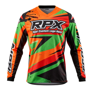 เสื้อเจอร์ซีย์มอเตอร์ครอสแขนยาว พิมพ์ลายแบบซับลิเมชั่น แห้งเร็ว สีส้ม เขียว ดำ เสื้อแข่งสำหรับผู้ใหญ่ ทุกฤดูกาล - Product Image 4