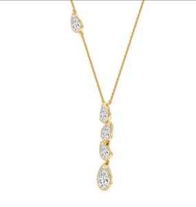 Collar con Colgante de Diamantes de Oro Sólido de 18K para Mujer, Corte Pera Minimalista, Diamante Natural con Certificado GIA, para Uso Diario - Product Image 6