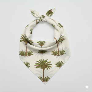 Bandana en coton bio imprimé motif palmier, fabriqué à la main en Inde, durable et doux, foulard imprimé pour femme, fournisseur en gros - Product Image 1