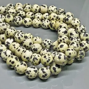 Cuentas de Jaspe Dálmata Natural de 4mm, Redondas y Lisas, Grado AAA, para Fabricación de Joyería, Venta al Por Mayor - Product Image 3