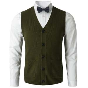Gilet tricoté pour homme, pull sans manches confortable en tissu doux, idéal pour le bureau, les occasions décontractées et le style hivernal au quotidien - Product Image 1