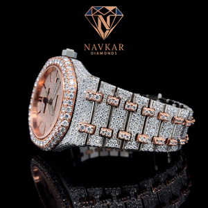 Reloj Clásico de Lujo para Hombre, Completamente Adornado con Diamantes Cultivados en Laboratorio, Movimiento Automático Suizo, Esfera con Números Árabes - Product Image 3