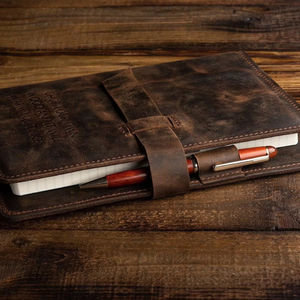 Housse de carnet A5 en cuir véritable anti-odeur de luxe, rechargeable, pour le bureau, les réunions d'affaires, LNBC-0041 - Product Image 1