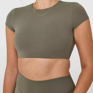 Top Deportivo Corto Personalizado al por Mayor para Mujer, con Espalda Cruzada, de Alta Elasticidad, Transpirable, para Fitness, Yoga y Entrenamiento - Product Image 4