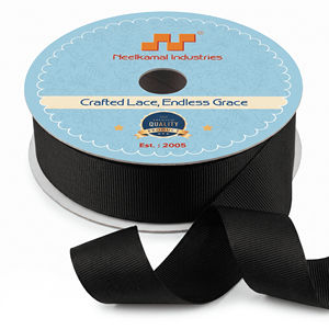 Cinta de grogrén negra de 25 mm para ribetes de uniformes, collares de mascotas, fabricación de cinturones, costura industrial, embalaje y manualidades. - Product Image 3