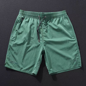 Shorts Bermuda pour Homme, Couleur Unie, Séchage Rapide, Respirant, Poches Avant, Taille Mi-Haute, Fermeture à Cordon, 100% Polyester Tricoté, Décontracté - Product Image 1