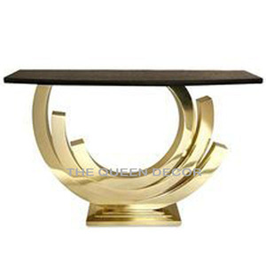 Durable Design Art Deco Geometric Shape <b>Gold</b> Finish Aluminum Metal Side <b>Table</b> Indoor Living Room Furniture Decoration - Product Image 3