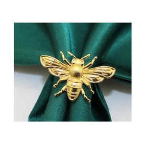 ผ้าเช็ดปากสีทองรูปผึ้งน้ำผึ้งแหวนผ้าเช็ดปากที่วางบนโต๊ะสำหรับโรงแรมคลับตกแต่งงานแต่งงานของขวัญคริสต์มาสที่เหมาะสำหรับตกแต่งบ้าน - Product Image 4