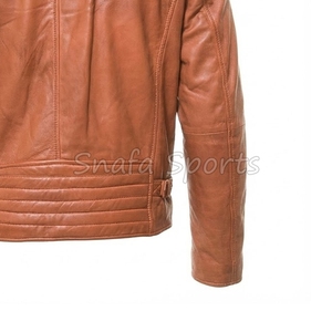 2026 Autumn Winter Men's High-Quality Leather <b>Jacket</b> <b>Slim</b> <b>Fit</b> Bomber Style Motorbike Leather <b>Jacket</b> for Sale - Product Image 5