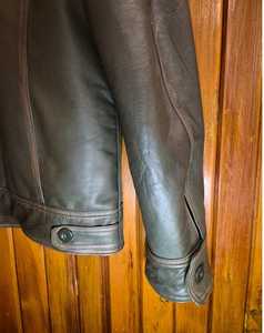 Veste en cuir véritable marron pour homme CHAMP KING avec doublure en fausse fourrure, col rabattable, fermeture éclair - Product Image 2