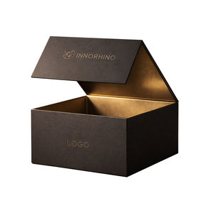 Boîte en carton pliable personnalisée couvercle rabattable carrée gâteau chapeau chaussures rigide magnétique - Product Image 2