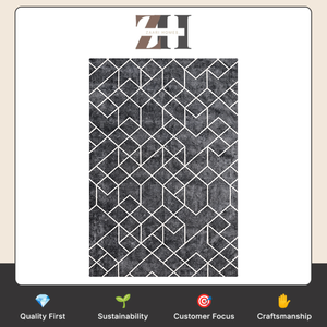 Alfombra de viscosa hecha a mano con diseño diagonal, alfombra de lujo con textura suave, alfombra contemporánea para área de estar. - Product Image 6