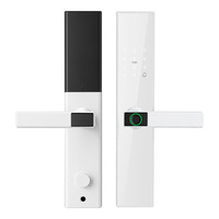 Cerradura Inteligente de Aluminio Impermeable Blanca con Wi-Fi, Entrada sin Llave, Control Remoto Digital por Aplicación, Compatible con la Aplicación Tuya, para Puertas de Madera, Hogar y Apartamento