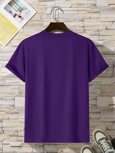T-shirt à col rond imprimé décontracté avec logo personnalisé, unisexe, design OEM, tissu en polyester/coton de haute qualité, anti-UV - Product Image 4