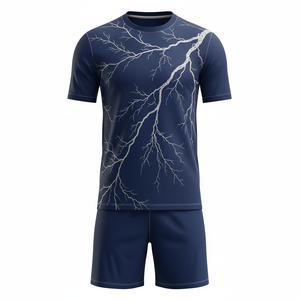 ชุดฟุตบอลแบบยูนิเซ็กซ์พร้อมกางเกงขาสั้น ชุดออกกำลังกายสองชิ้นคุณภาพพรีเมียม ชุดฝึกซ้อมฟุตบอล แห้งเร็ว ชุดกีฬา รับผลิตตามแบบ OEM - Product Image 1