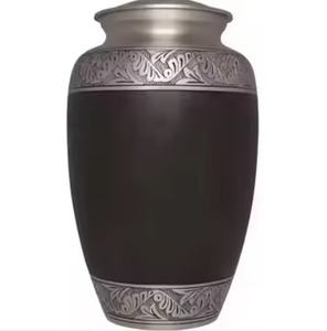 Urna Funeraria de Metal Azul con Grabado de Diseño Floral Plateado y Libélula, Urna Conmemorativa Ecológica y Duradera - Product Image 4