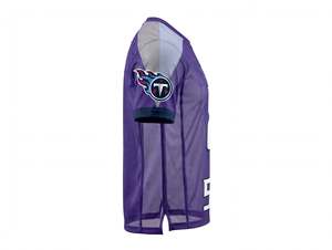 Maillot de football américain personnalisé, tenue de sport pour équipe, violet et blanc, manches courtes, uniforme athlétique, logo, numéro et nom personnalisés, performance - Product Image 5