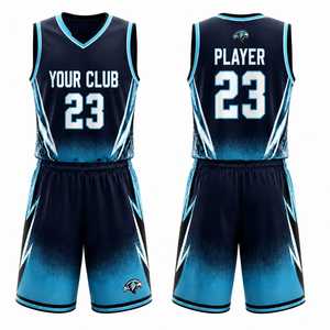 Conjunto de Uniforme de Baloncesto TriPro Sublimado Personalizado, 100% Poliéster, Jersey sin Mangas con Cuello en V, Pantalones Cortos de Malla Transpirable de Secado Rápido - Product Image 1