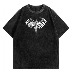 New Arrival 240 GSM Heavyweight Men's <b>Acid</b> Washed <b>Drop</b> Shoulder Oversized T-Shirt Luxury Streetwear Custom Printed Logo Branding - Product Image 1