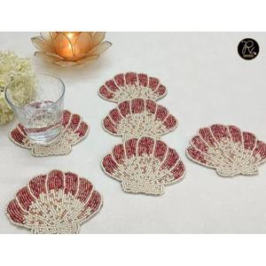 Modern Beaded Coasters Set Handmade Unique Drink Mats <b>Table</b> <b>Protectors</b> Stylish Home Decor Perfect for Parties Gifts Weddings - Product Image 1