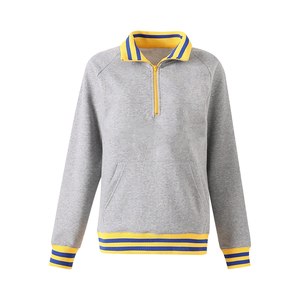 Sweat-shirt unisexe personnalisé SGRho gris à col zippé avec logo personnalisé, approvisionnement B2B et commandes groupées personnalisées pour la vente au détail - Product Image 1