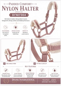 Harnais de cheval de qualité supérieure avec embout de nez rembourré en polaire de Divine International - Product Image 5
