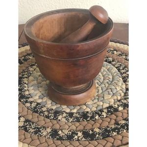 Smooth Finish Mango Wood Mortar and Pestle <b>Herb</b> & Spice <b>Grinder</b> Tool - Product Image 2
