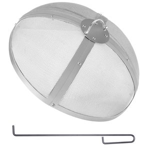 "27" Reinforced Heavy Duty Steel Outdoor Firepit Lid with Easy Opening Spark <b>Screen</b> <b>Cover</b> for Fire Pit" - Product Image 1