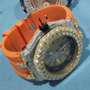 Reloj de Lujo con Diamantes Moissanite VVS Chapados en Oro, Movimiento Automático Digital, Acero Inoxidable, Estilo Hip Hop, Relojes de Cuarzo con Diamantes - Product Image 1