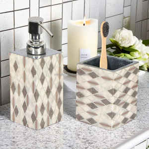 Juego de Baño de Resina Pintado a Mano, Modelo Amor, Decorativo, Funcional e Impermeable, Accesorio de Baño - Product Image 6