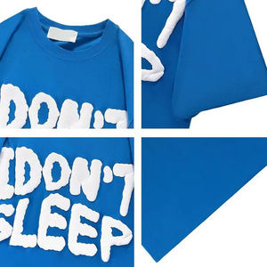 Nouveau T-shirt personnalisé tendance en toile respirante de haute qualité avec impression en relief et délavage acide pour hommes et femmes, avec logo personnalisé - Product Image 6