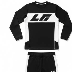 Ensemble de survêtement de compression pour homme avec logo personnalisé, séchage rapide, respirant, manches longues, pour fitness et gym, vente en gros, équipement de course - Product Image 2