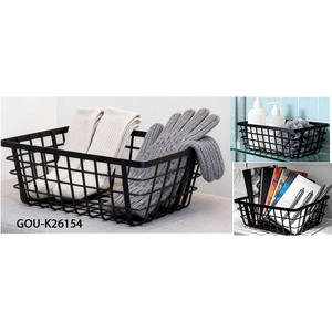 Panier de rangement rectangulaire moderne en métal pour salles de bain - Product Image 2