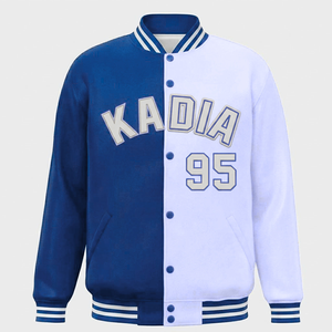 Streetwear <b>Canvas</b> Varsity Bomber <b>Jacket</b> Contrast Colors Button Custom Logo Windproof Breathable Men's <b>Jackets</b> - Product Image 4